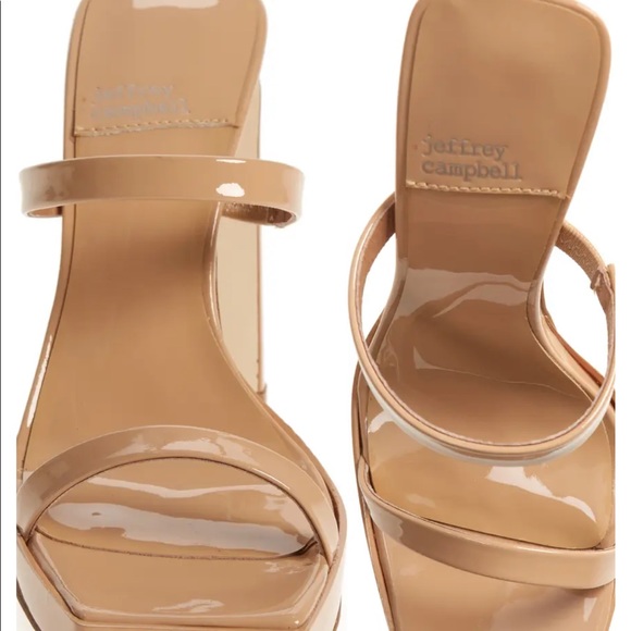 Jeffrey Campbell Hustler Platform Sandal in Dusty Nude Patent 6.5 - Picture 4 of 9